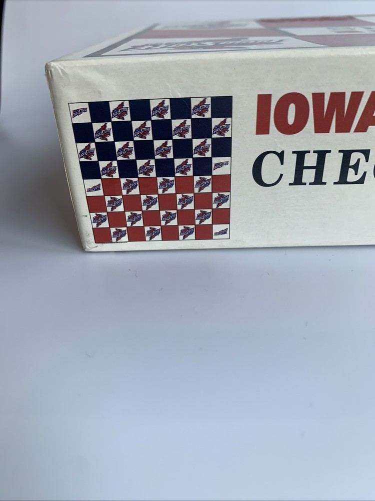 Vintage Iowa State Checkers Board Game Complete Set with Instructions