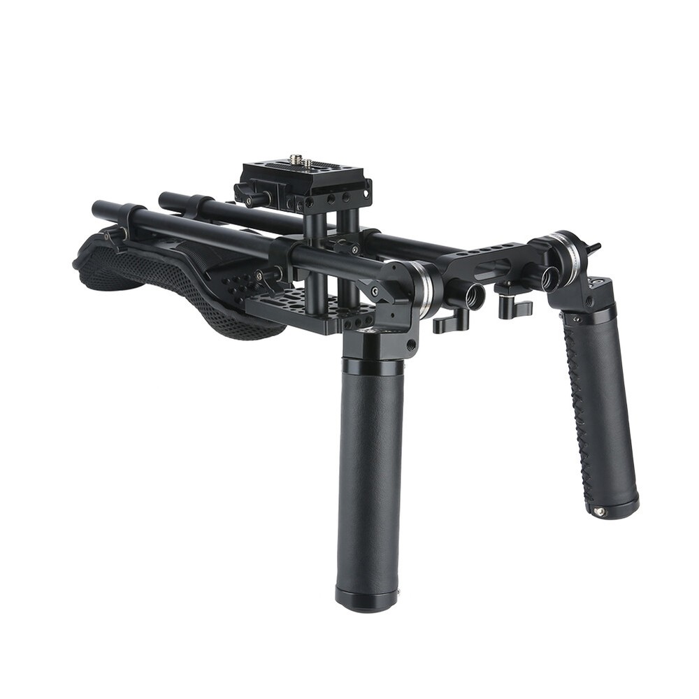 Niceyrig Shoulder Pad Kit 15mm Rod Support System with Arri Rosette Handle Grip