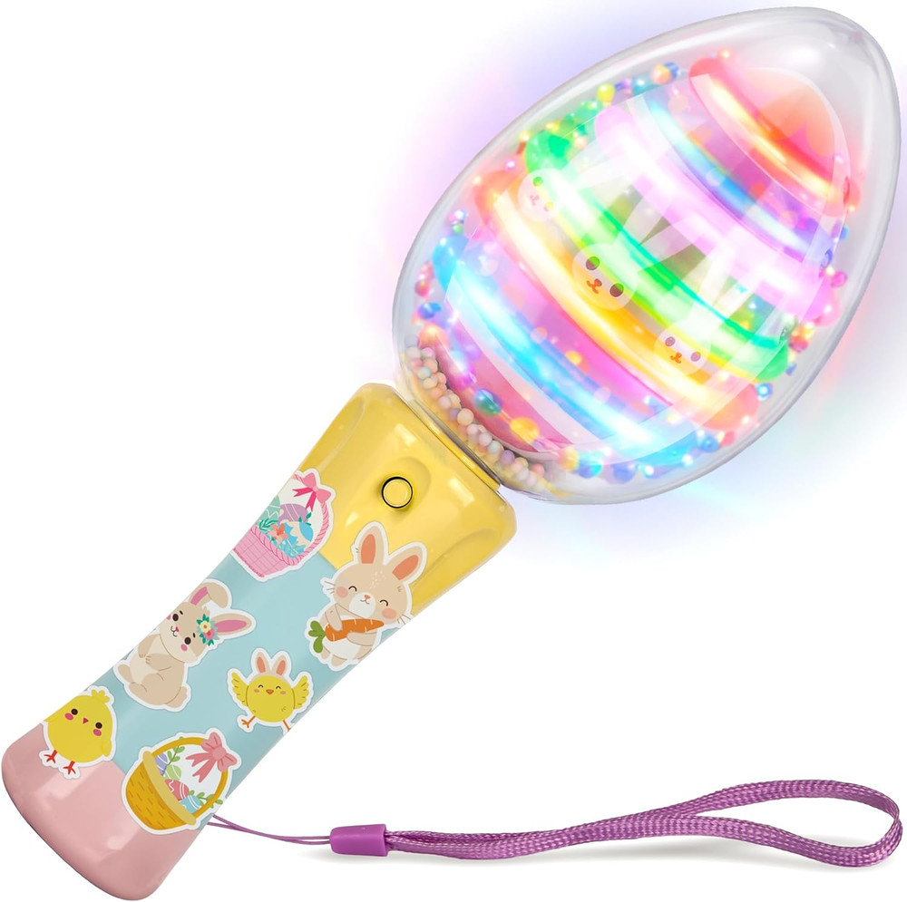 Easter Egg Magic Ball Wand -7.5" - Custom Egg-Shaped Top Light up Magic Ball Toy