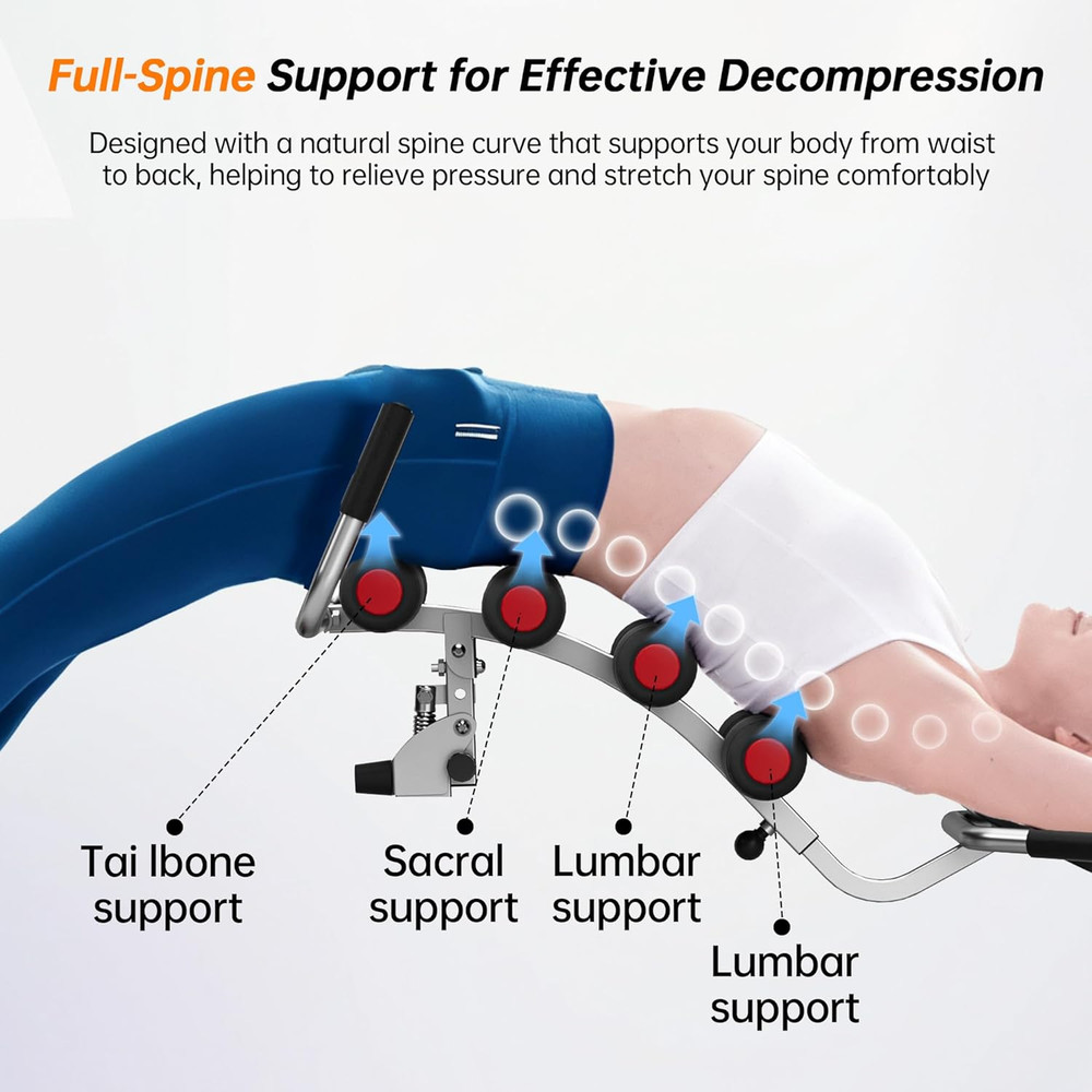 Inversion Table for Back Pain Relief - 350Lbs Capacity, Improve Posture and Spin