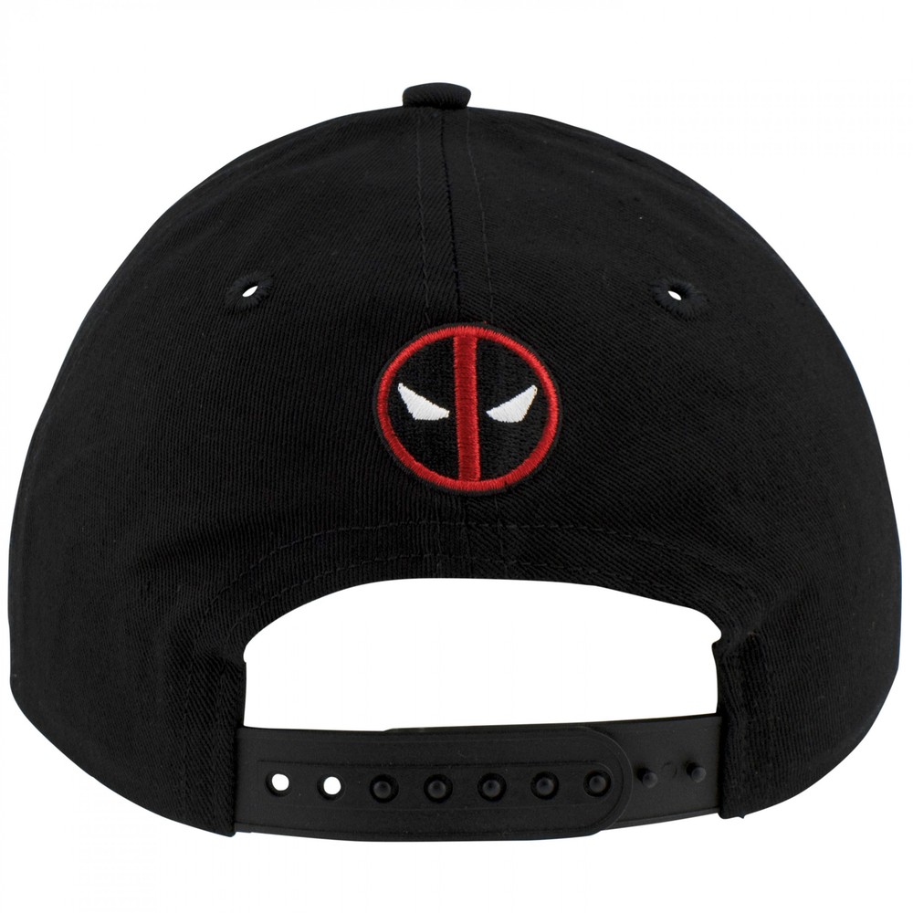 Deadpool Logo Black Snapback Hat Black