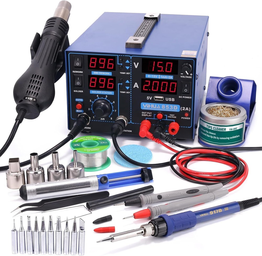 Advanced 853D USB Soldering Station: Precision Heating & Energy-Saving Design