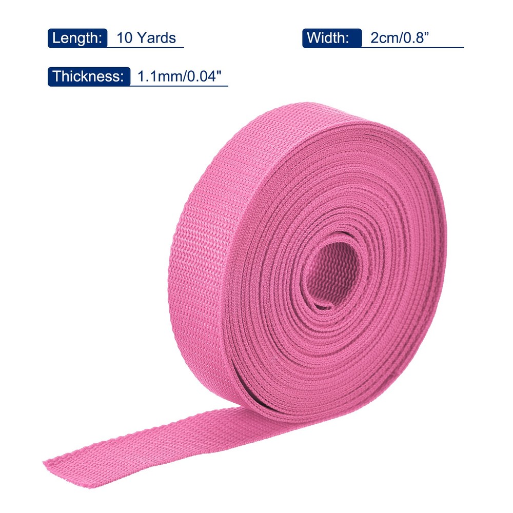 Lightweight Polypropylene Webbing Strap 0.8" 10 Yard Backpack Rose Red