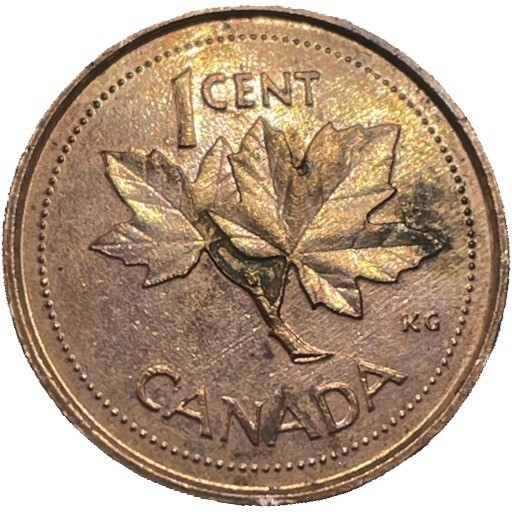 2002 Canada one cent 50 years Queen