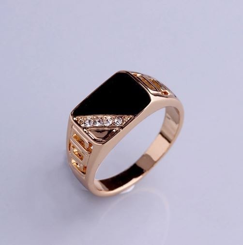 Classic black stone ring/yu73
