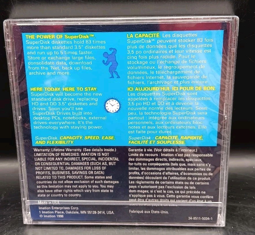 🔥💾 IMATION SUPERDISK 120MB LS-120 FLOPPY DISK SEALED VINTAGE DATA STORAGE 💾🔥
