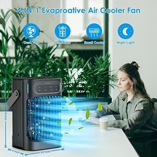 Air Cooling Fan Evaporative Cooler with 3 Cool Mist Speeds