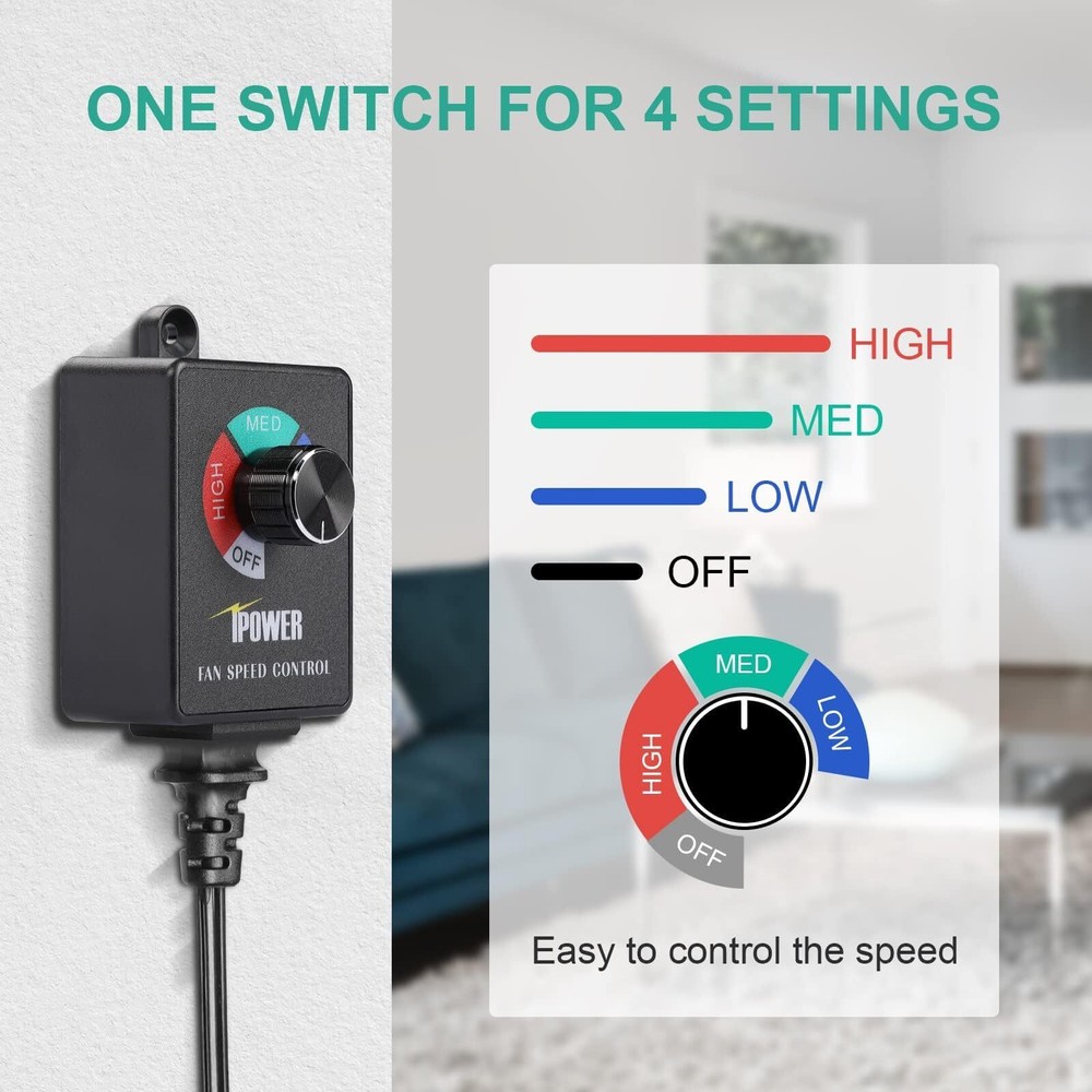 Variable Fan Speed Controller Adjuster Cordless for Booster Exhaust Ventilation