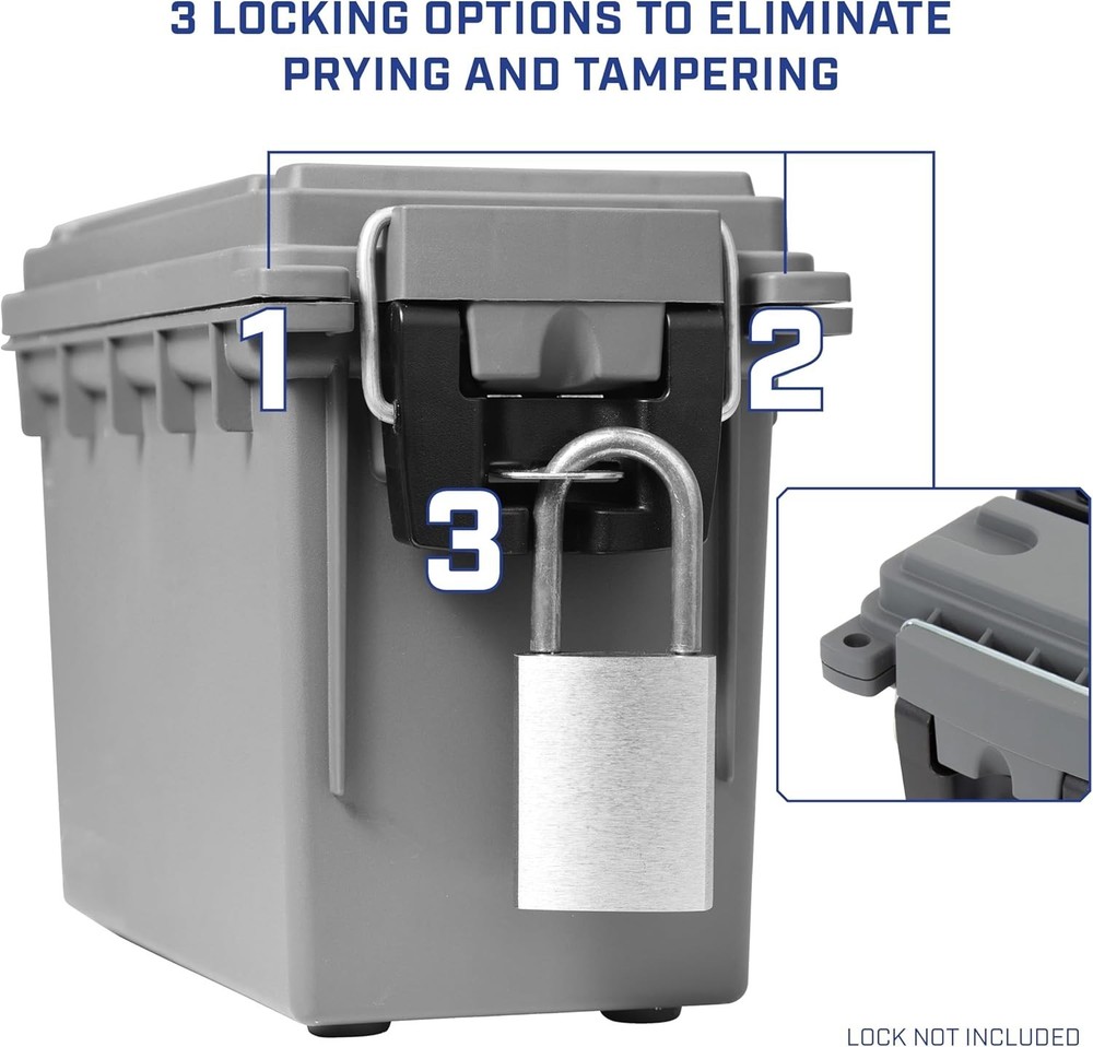 Ammo Storage Box - Gray, 1-Pack, Water Resistant