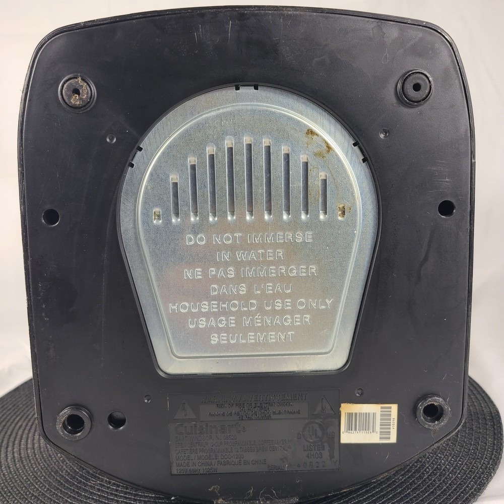 Cuisinart DCC-1200 Brew Central 12 Cup Programmable Coffee Maker Tested Works