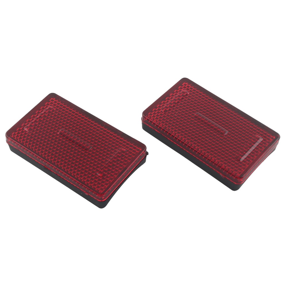 2PCS Red Rectangular Reflector For Universal Motorcycles ATV Dirt Bikes