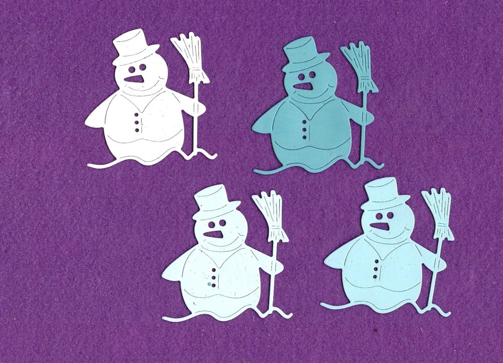 SNOWMAN # 5 die cuts scrapbook cards
