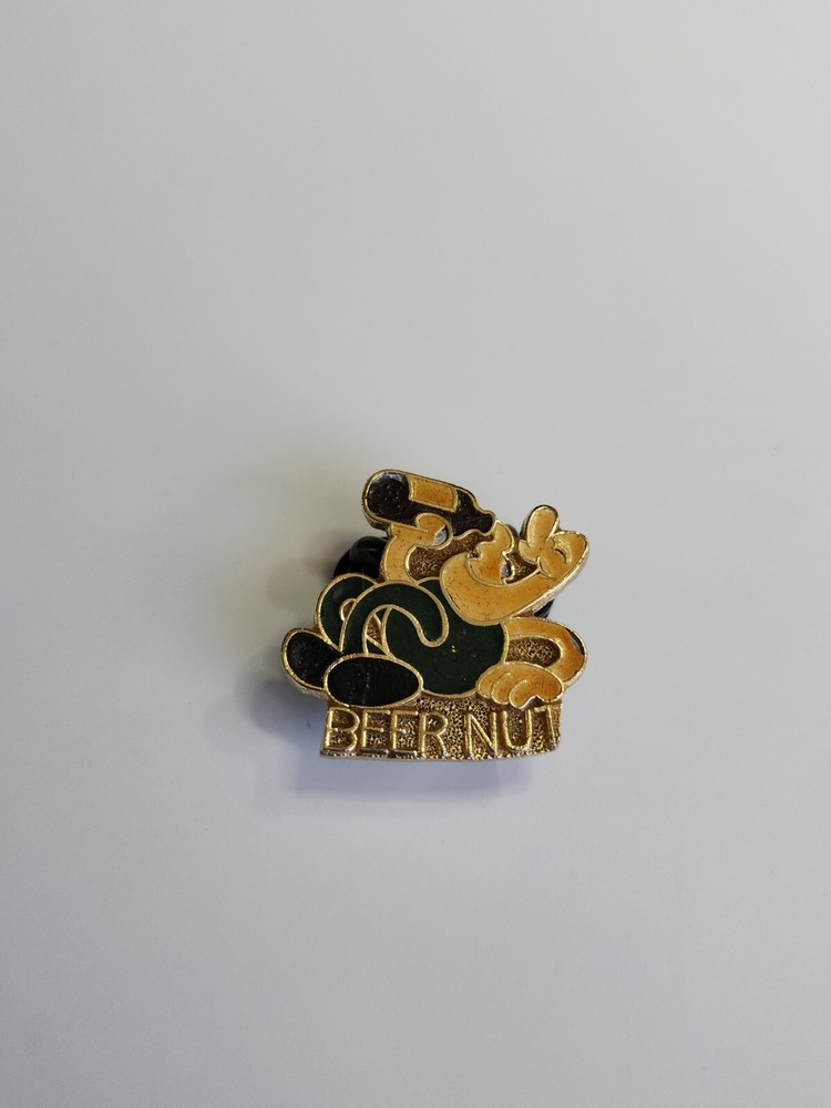 Beer Nut Hat Jacket Lapel Pin Vintage Humorous Falling Down Drunk Guzzling