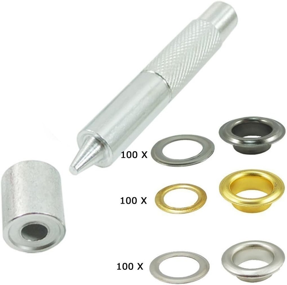 200 Sets - Grommet Eyelets 8mm 5/16" Inside Diameter with Setting Tool Canvas...
