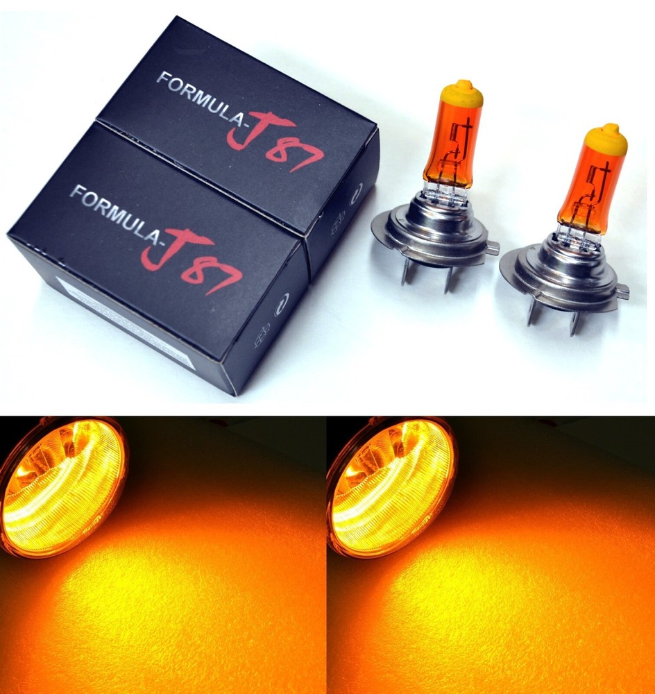 Halogen H7 55W Orange Amber Two Bulbs Head Light Low Beam Replace Lamp Upgrade