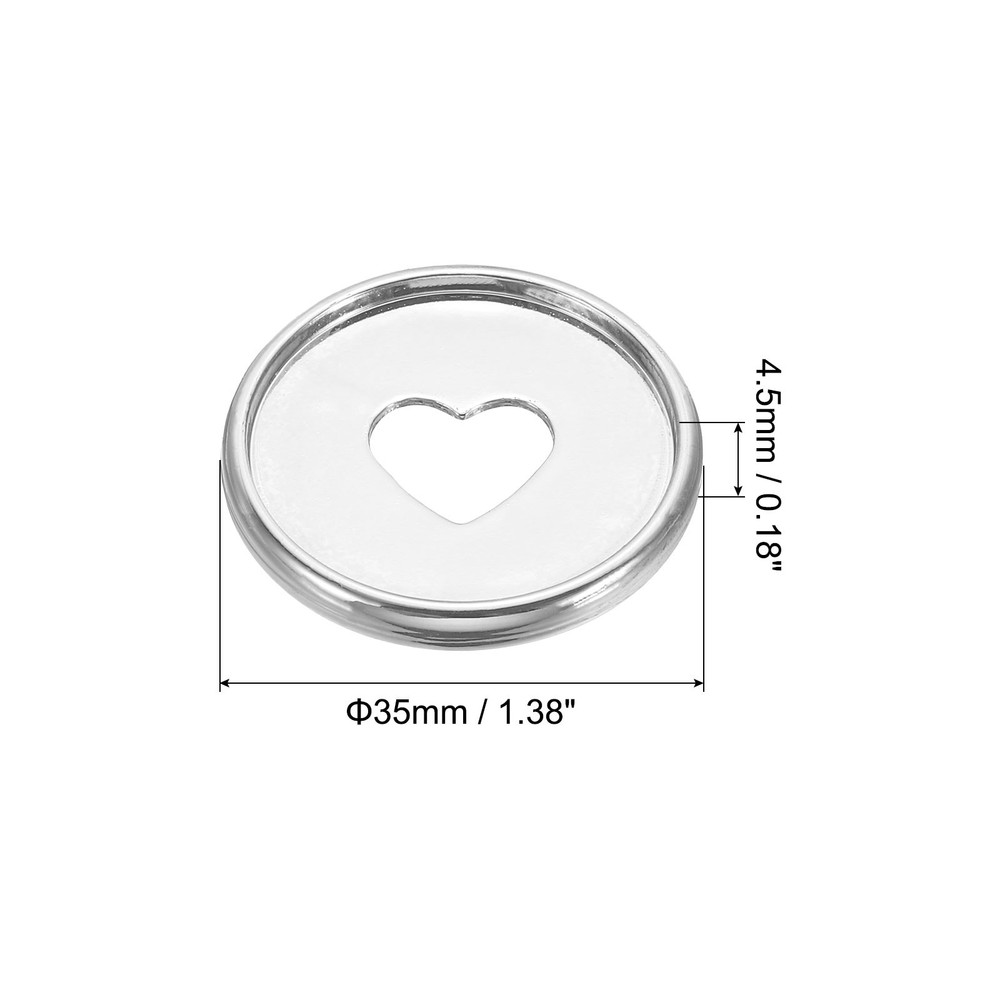 35mm Book Binding Discs 11pcs Discbound Expansion Discs Plating Heart, Silver