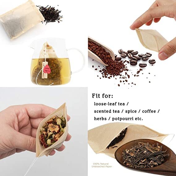600 Pcs Disposable Tea Filter Bags for Loose Tea,Drawstring Empty Bag for Loo...