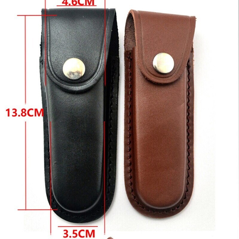 Cowhide Leather Multi Function Tool Folding Pocket Knife Torch Belt Pouch Sheath