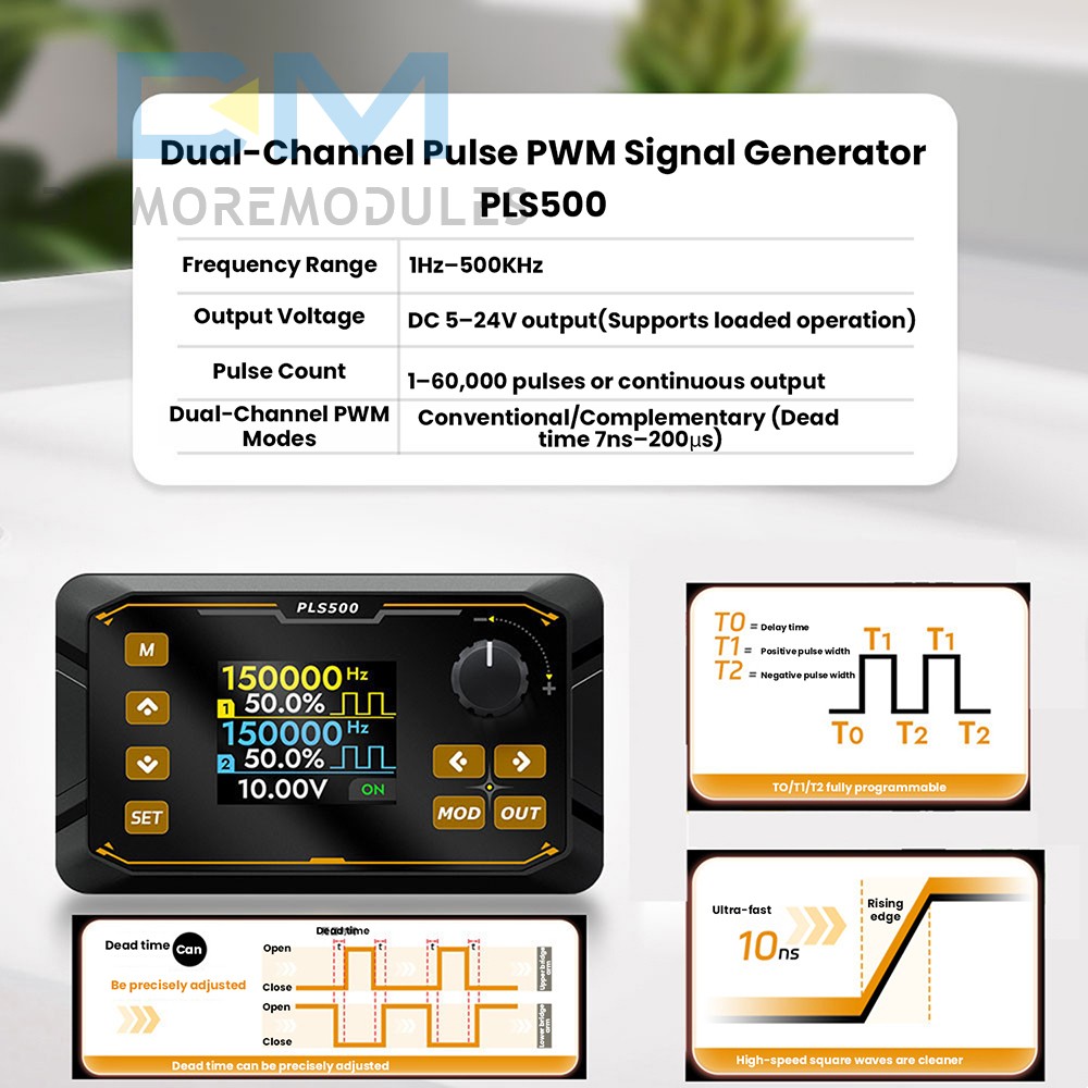 Signal Generator Module 2CH Adjustable Dead zone PWM Pulse Frequency Duty Cycle