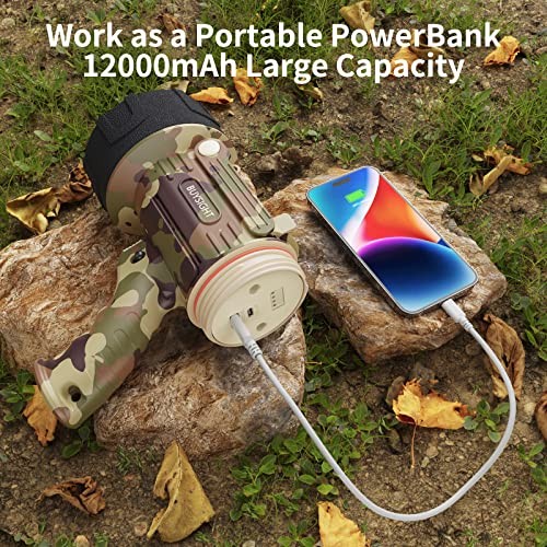 Rechargeable Spotlight Flashlight Floodlight,1000000 Lumen Camouflage Gray-COB