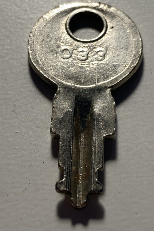 1 Long # 033 Suitcase Trunk Key
