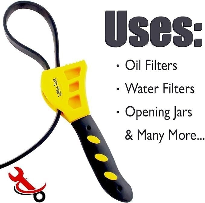 Versatile Adjustable Strap Wrench Tool - Perfect for Oil Filter Removal & More