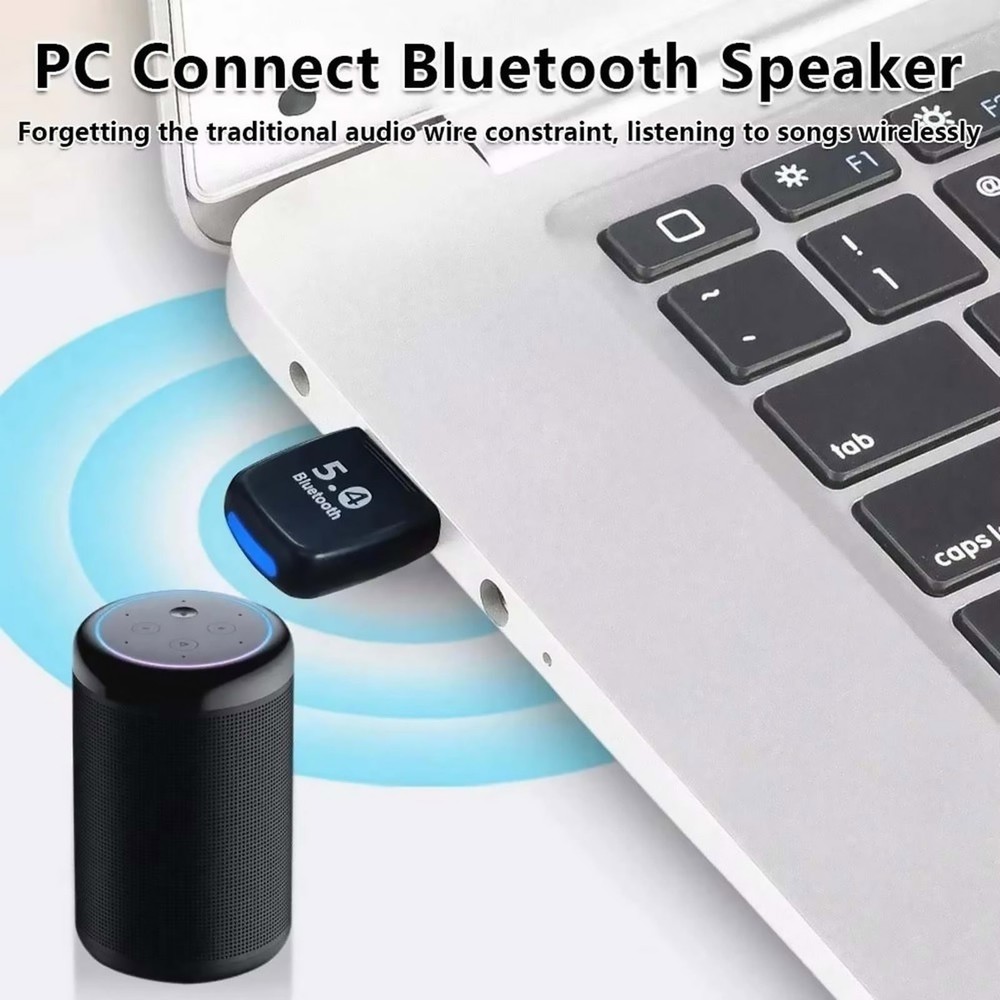 Bluetooth USB Dongle 5.4 for Desktop PC Enables Wireless Keyboard Mouse Printer