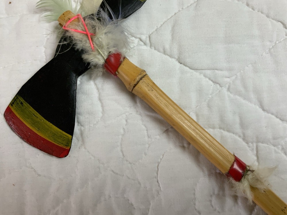 Antique Souvenir Trading Post Tomahawk, Bamboo Handle, Hand Made