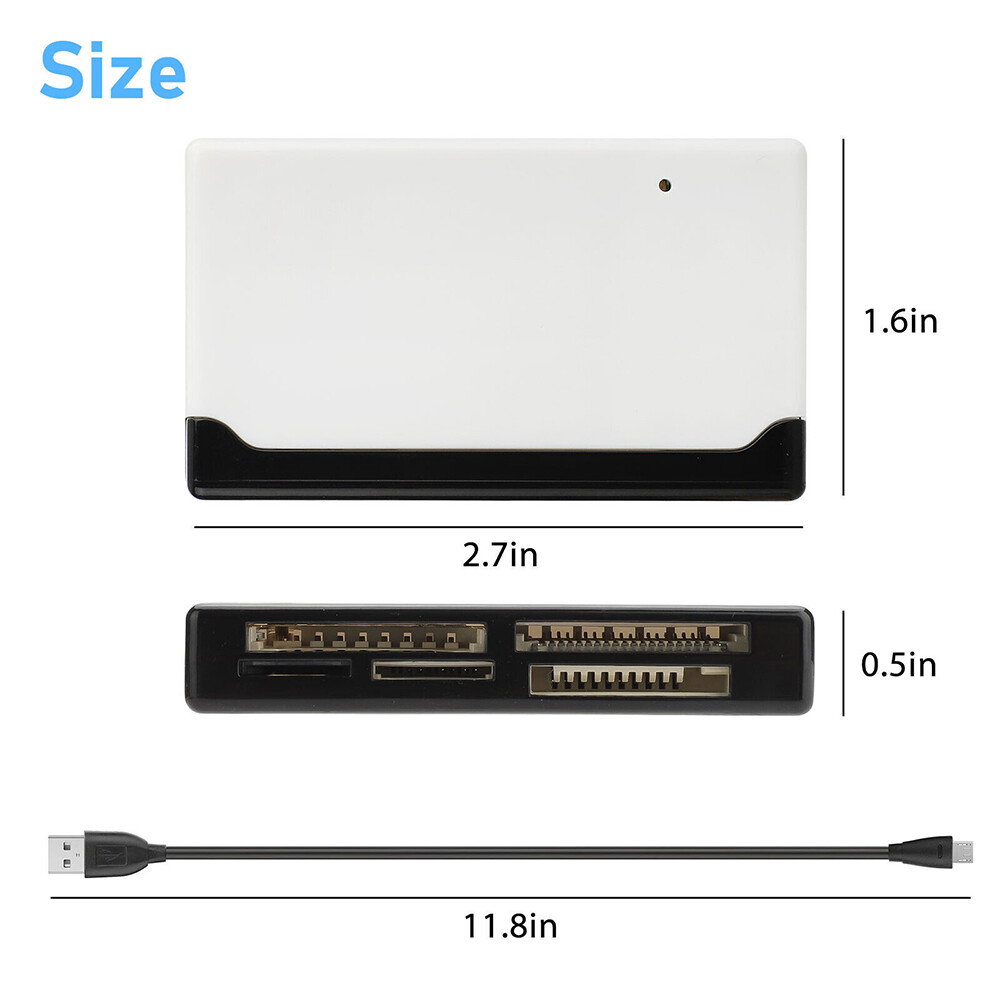 6-in-1 Card Reader USB 2.0 Type C Micro SD TF CF Smart Memory Adapter Computer