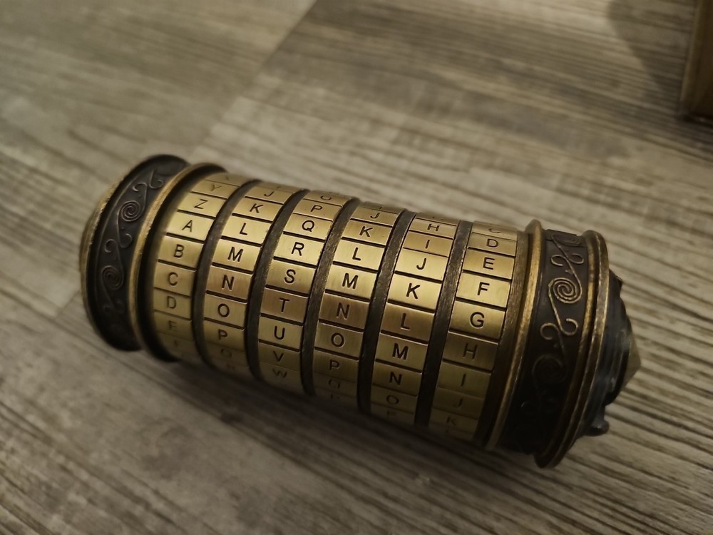 Da Vinci Code Mini Cryptex Lock Puzzle Boxes With Hidden Compartments w/ 2 Rings