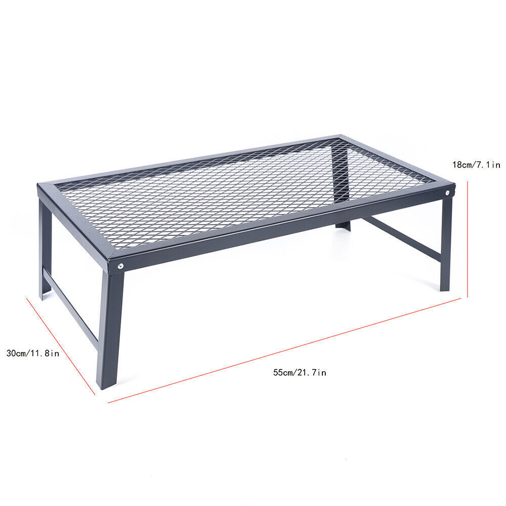 Folding Campfire Grill Fire Pit Cooking Grate Bbq Rack Griddle Plate With Legs