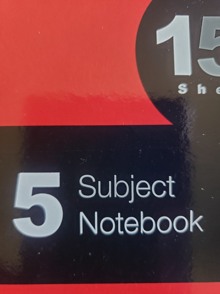 Spiral Notebook College Rules 5 Subjects 150 Sheets