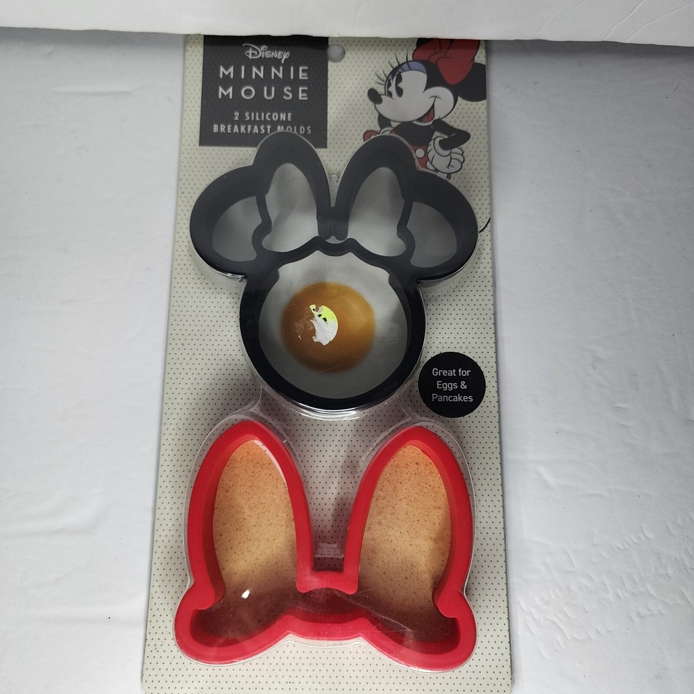 Disney Minnie Mouse 2 Silicone Breakfast Molds Face Ears Bow New