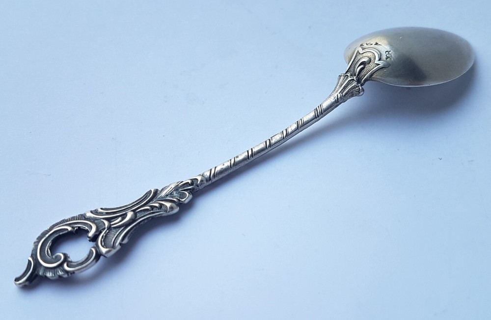 Beautiful Coffee Spoon, Rococo, 800 Silver, around 1900 N10