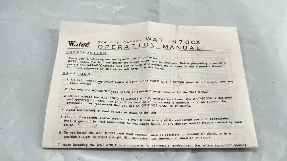 WATEC WAT-670CX G-3.8