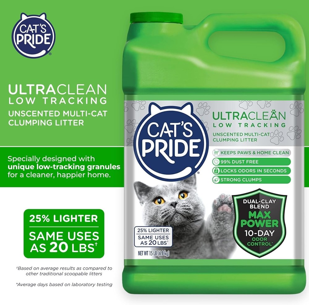Max Power: UltraClean Low Tracking Multi-Cat Clumping Litter - Keeps Paws & H...