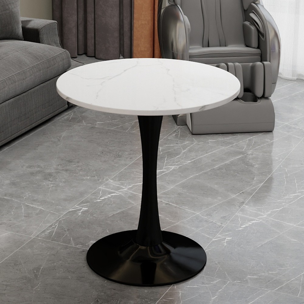 27.6-inch black coffee table, mid-century modern style dining table, accommoda