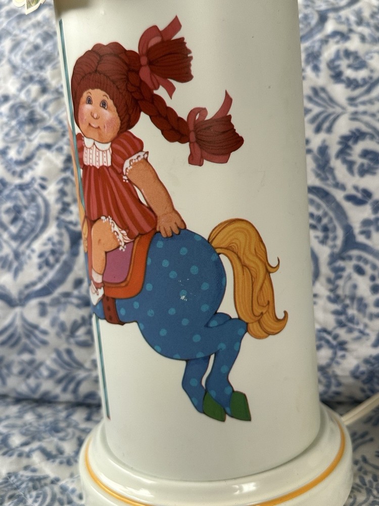 Vintage 1983 Cabbage Patch Carousel 3 Way Switch Nightlight Lamp Retro 80’s Lamp