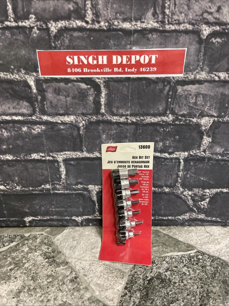 Lisle 13600 7pc 3/8" Dr. Hex Bit Set