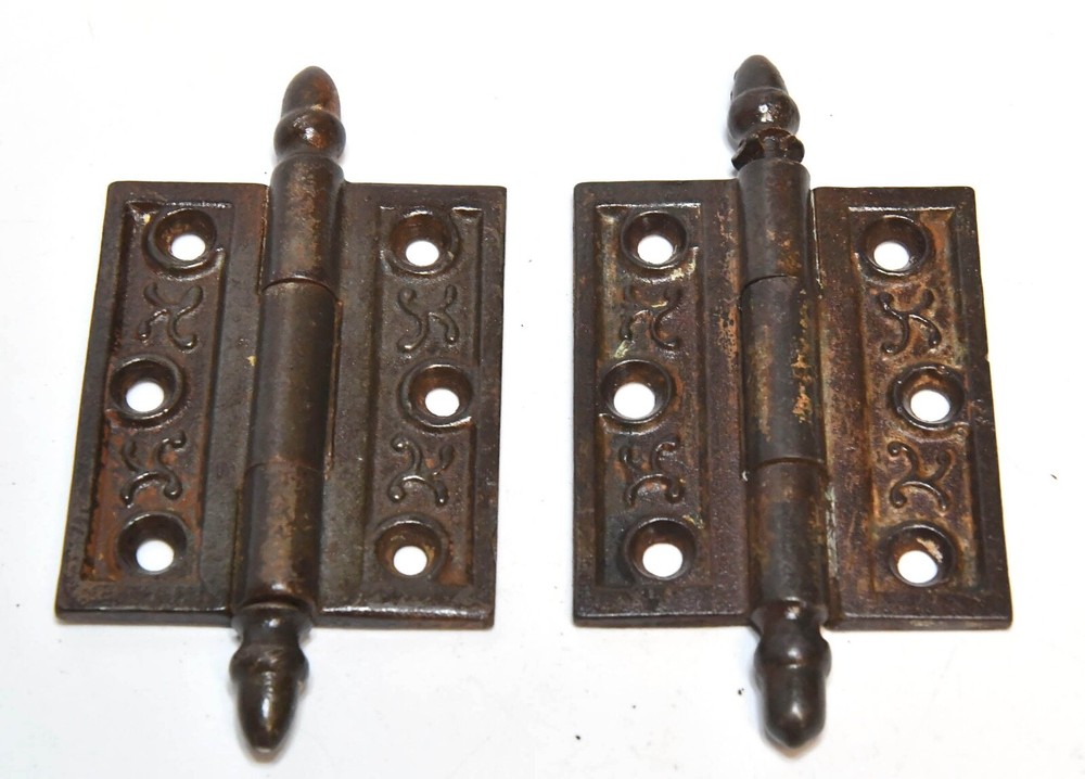 2 MATCHING EASTLAKE STYLE ACRON TIP HINGES