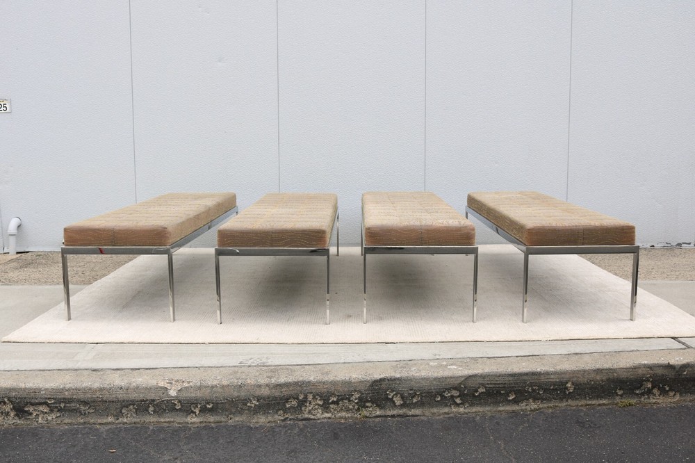 Mid-Century Modern Style Cumberland Large Rectangular Cambridge Metal Bench
