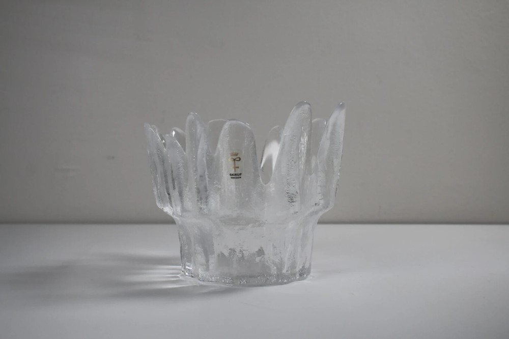 Skruf Sweden glass candle holder