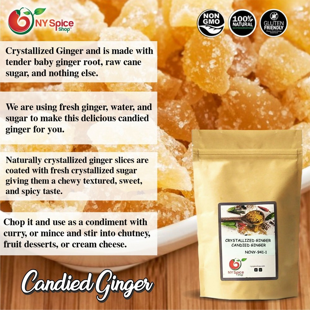 Crystallized Ginger Dehydrated Kosher Candied Sugar Slices Dried