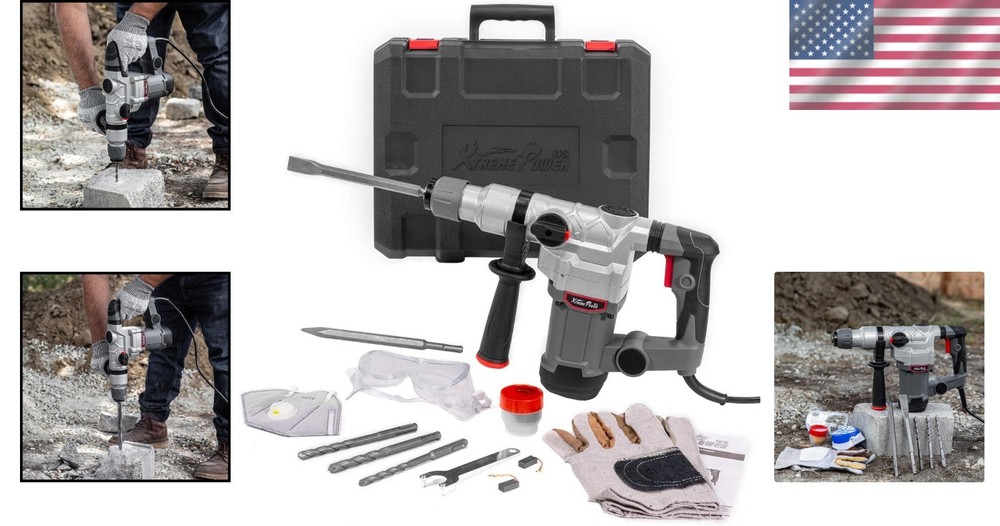 Powerful 1200W Rotary Hammer Drill with Swivel Handle for Precision Drilling