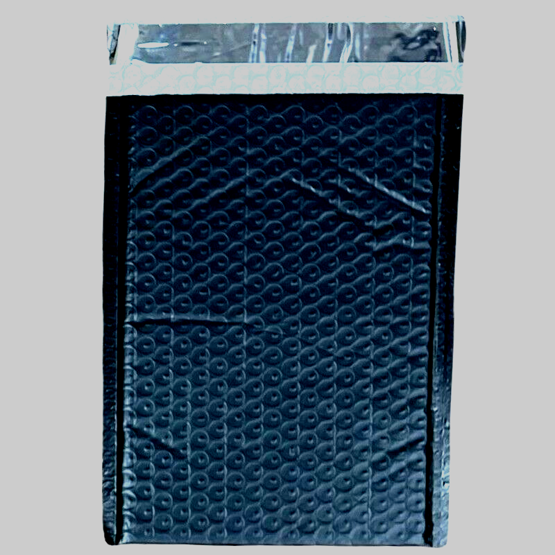 50 5" x 9" Black Poly Bubble Mailers Self Seal Envelopes