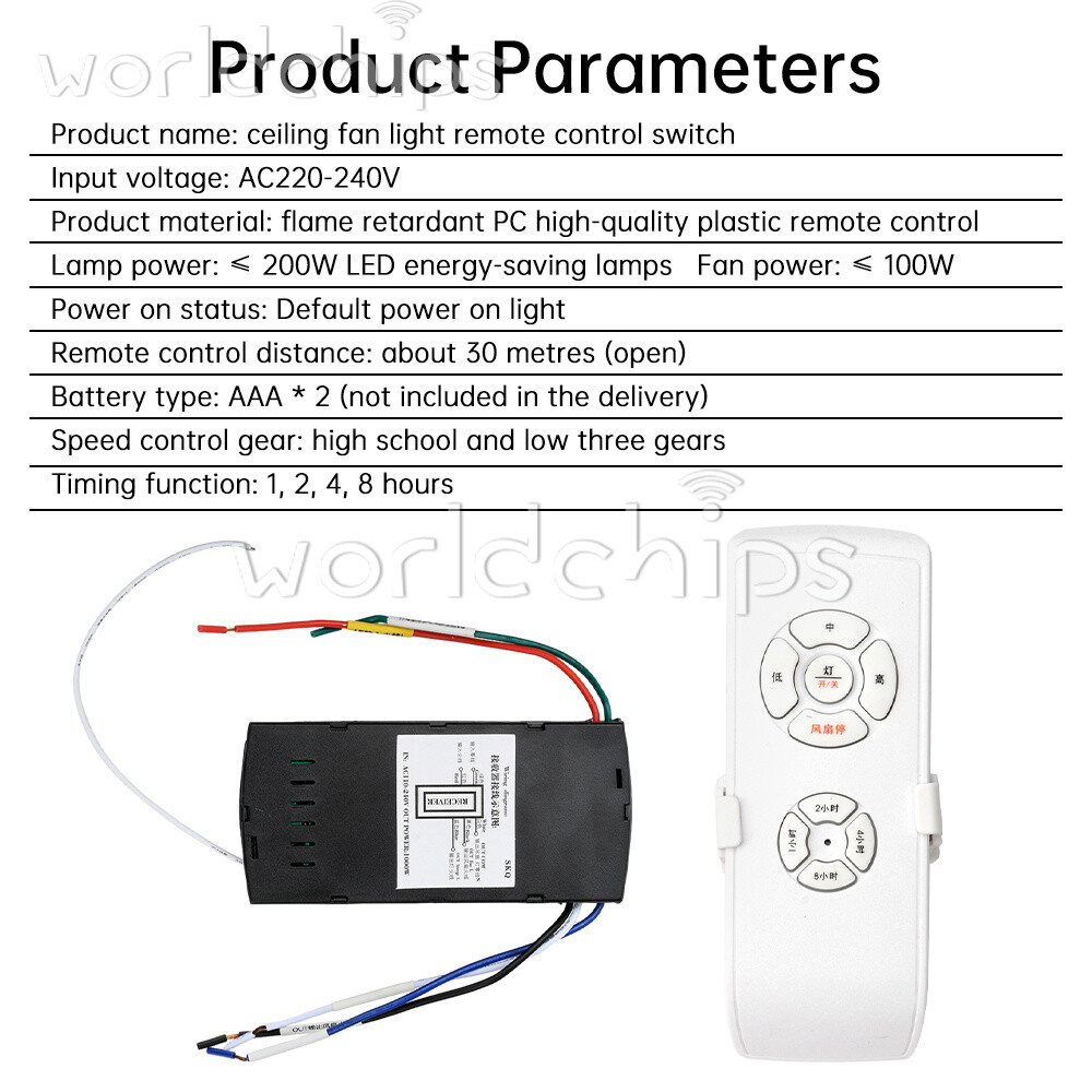 Universal Ceiling Fan Lamp Light Remote Control Receiver Fan Light Controller