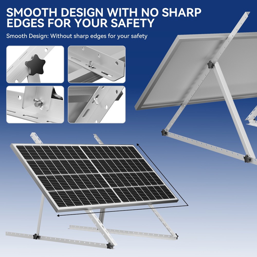 45in Adjustable Solar Panel Mounting Brackets Kit System for 8 Solar Panels