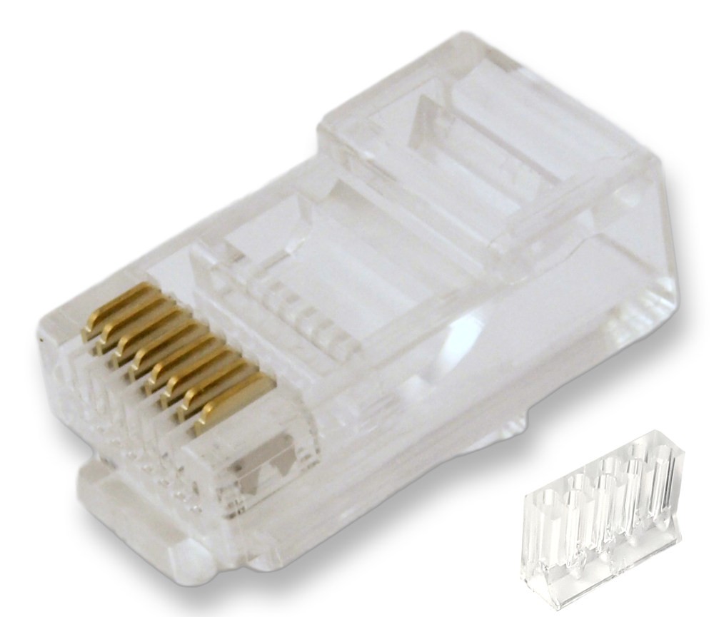 RJ45 Modular Plugs for CAT6 Solid Wire with Load-Bar  Pack of 20