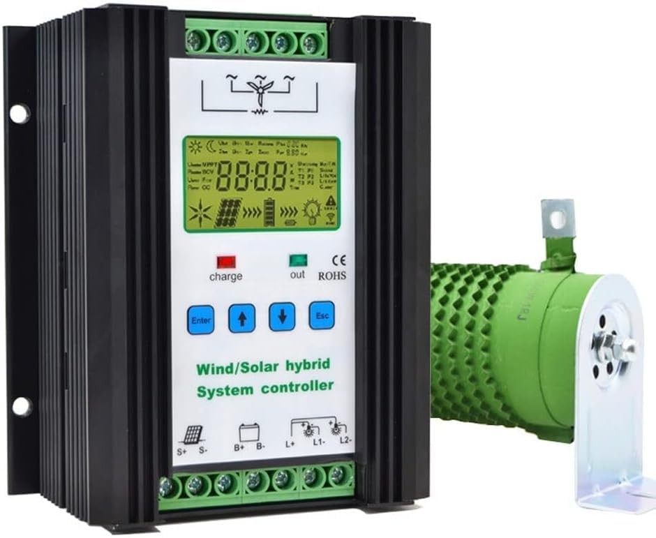 Wind Solar Hybrid Charge Controller with LCD Display,24V/48V Automatic 3000W