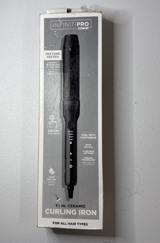 InfinitiPro by CONAIR 1.5” Ceramic Curling Iron Digital CD409 Black